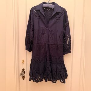 Cara Cara Navy Eyelet Dress